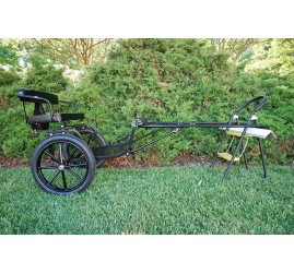 EZ Entry Horse Cart-Mini Size Metal Floor w/48"-55" Straight Shafts w/16" Motorcycle Tires