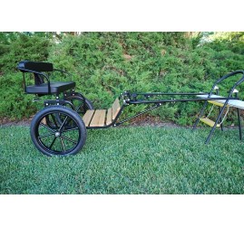 Easy Entry Horse Cart-Mini Size Hardwood Floor w/48"-55" Straight Shafts w/16" Motorcycle Tires