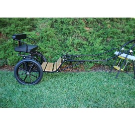 EZ Entry Horse Cart-Mini Size Hardwood Floor w/48" Curved Shafts w/16" Motorcycle Tires