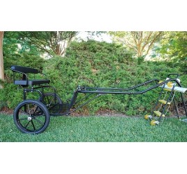 EZ Entry Horse Cart-Pony/Cob Size Metal Floor with 60"/72" Curved Shafts w/18" Motorcycle Tires