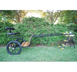 EZ Entry Horse Cart-Cob/Full Size Hardwood Floor with 72"/82" Straight Shafts w/18" Motorcycle Tires