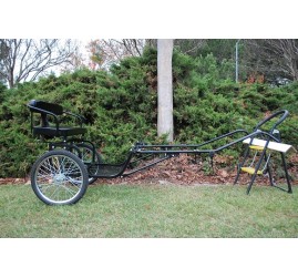 Easy Entry Horse Cart- Mini Size Metal Floor w/53" Curved Shafts w/20" Heavy Duty Bike Wheels