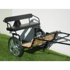 Easy Entry Horse Cart- Mini Size Hardwood Floor w/48" Curved Shafts w/20" Heavy Duty Bike Wheels