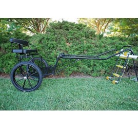 EZ Entry Horse Cart-Pony/Cob Size Metal Floor with 60"/72" Curved Shafts w/25" Motorcycle Tires