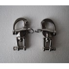 Pair of 3 1/2" small 316 stainless steel snap shackles with safety closures