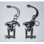 Pair of 3 1/2" small 316 stainless steel snap shackles with safety closures