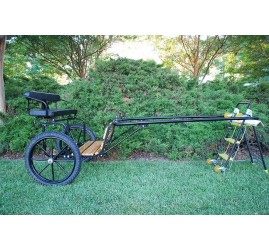 EZ Entry Horse Cart-Pony/Cob Size Hardwood Floor with 60"/72" Straight Shafts w/23" Motorcycle Tires