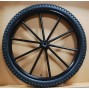 Pair Horse Carriage Rubber Tire for Cart Gig Pneumatic Wheels Rim-Tire 23"-3.00"