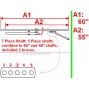 New Design For Easy Entry Pony Size 7 Piece Straight Shafts 55”-60”Unit-NIB