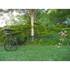 EZ Entry Horse Cart-Pony/Full Size Metal Floor with 69"/80" Curved Shafts w/24" Solid Rubber Tires