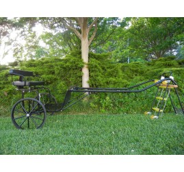 EZ Entry Horse Cart-Pony/Cob Size Metal Floor with 60"/72" Curved Shafts w/24" Solid Rubber Tires