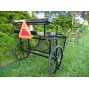 EZ Entry Horse Cart-Pony/Full Size Metal Floor with 69"/80" Curved Shafts w/24" Solid Rubber Tires