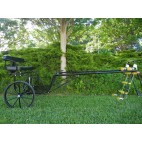 EZ Entry Horse Cart-Cob/Full Size Metal Floor with 72"/82" Straight Shafts w/24" Solid Rubber Tires