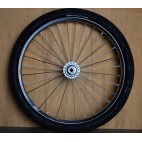 Pair Horse Cart Heavy Duty Bike Wheels 24"x2.125", 3/8"Axle, 4" Hub w/Roll Bearings