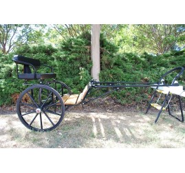 EZ Entry Horse Cart-Mini Size Hardwood Floor w/48"-55" Straight Shafts w/24" Solid Rubber Tires
