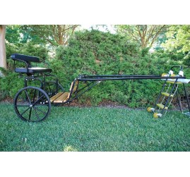 EZ Entry Horse Cart-Pony Size Hardwood Floor with 55"/60" Straight Shafts w/24" Solid Rubber Tires