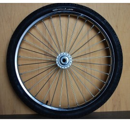 Pair Horse Cart Heavy Duty Bike Wheels 24"x2.125", 3/4"Axle, 4 3/4" Hub w/Roll Bearings