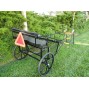 EZ Entry Horse Cart-Cob/Full Size Metal Floor with 72"/82" Straight Shafts w/27" Solid Rubber Tires