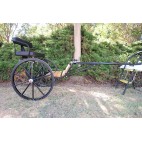 Easy Entry Horse Cart - Mini Size Hardwood Floor w/48"-55" Straight Shafts w/27" Solid Rubber Tires
