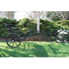 EZ Entry Horse Cart-Pony/Full Size Metal Floor with 69"-80" Curved Shafts w/30" Solid Rubber Tires