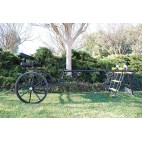 EZ Entry Horse Cart-Pony/Cob Size Metal Floor with 60"/72" Straight Shafts w/30" Solid Rubber Tires