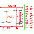 New Easy Entry Heavy Duty 7 Piece Straight Shafts 60"/ 74" Unit-NIB