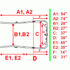 New Easy Entry Heavy Duty 7 Piece Straight Shafts 74"/ 84" Unit-NIB