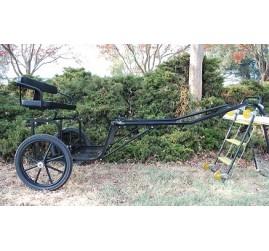 Easy Entry Horse Cart-Pony&Cob Size w/Steel "C" Springs w/Curved Shafts w/18" Motorcycle Tires