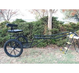 Easy Entry Horse Cart-Pony&Full Size w/Steel "C" Springs w/Curved Shafts w/21" Motorcycle Tires