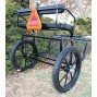Easy Entry Horse Cart-Pony&Full Size w/Steel "C" Springs w/Curved Shafts w/21" Motorcycle Tires