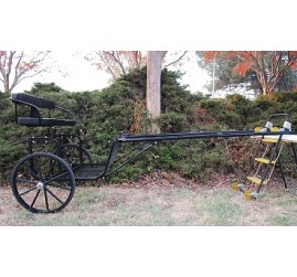 Easy Entry Horse Cart-Pony Size Metal Floor w/Steel "C" Springs w/24" Solid Rubber Tires